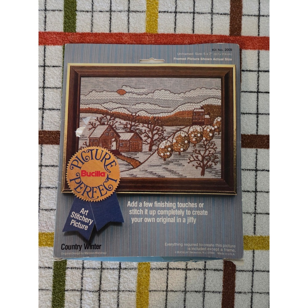 Bucilla Country Winter Picture Perfect Art Stitchery Kit 2009 Crewel Embroidery